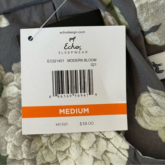 New With Tags Echo Sleepwear “Modern Bloom” Pajama Pants  with Pockets Size Med - Picture 10 of 13